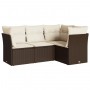Set de sofás de jardín 4 pzas y cojines ratán sintético marrón de , Conjuntos de jardín - Ref: Foro24-3217583, Precio: 278,65...