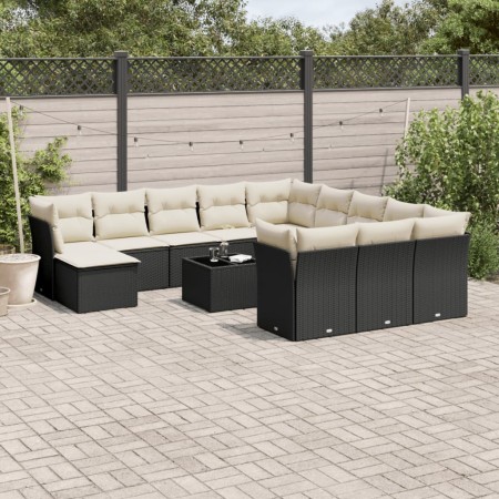 Set de sofás de jardín y cojines 13 pzas ratán sintético negro de , Conjuntos de jardín - Ref: Foro24-3250475, Precio: 786,55...