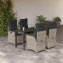 Set comedor de jardín 5 pzas cojines ratán sintético gris claro en Conjuntos de jardín | Comprar online en Foru.es