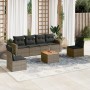 Set de sofás de jardín 7 piezas con cojines ratán PE gris de , Conjuntos de jardín - Ref: Foro24-3224072, Precio: 396,96 €, D...