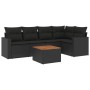 Set de sofás de jardín 6 piezas y cojines ratán sintético negro de , Conjuntos de jardín - Ref: Foro24-3224109, Precio: 376,2...