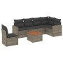 Set de sofás de jardín 7 piezas con cojines ratán PE gris de , Conjuntos de jardín - Ref: Foro24-3224149, Precio: 411,10 €, D...
