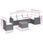 Set de sofás de jardín 7 piezas con cojines ratán PE gris de , Conjuntos de jardín - Ref: Foro24-3224149, Precio: 411,10 €, D...