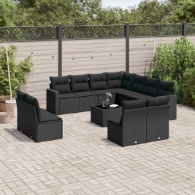 Set de sofás de jardín 12 piezas cojines ratán sintético negro de , Conjuntos de jardín - Ref: Foro24-3219125, Precio: 726,35...