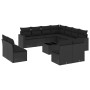 Set de sofás de jardín 12 piezas cojines ratán sintético negro de , Conjuntos de jardín - Ref: Foro24-3219125, Precio: 726,35...