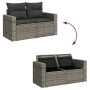 Garden sofa with cushions 2 seater gray synthetic rattan by , Outdoor sofas - Ref: Foro24-366140, Price: 162,38 €, Discount: %
