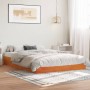 Estructura de cama madera maciza pino marrón cera 140x200 cm de , Camas y somieres - Ref: Foro24-844818, Precio: 126,31 €, De...