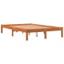 Estructura de cama madera maciza pino marrón cera 140x190 cm de , Camas y somieres - Ref: Foro24-844845, Precio: 82,06 €, Des...