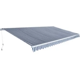Toldo plegable de operación manual 600 cm azul y blanco de vidaXL, Toldos - Ref: Foro24-276352, Precio: 522,80 €, Descuento: %