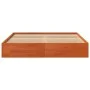 Solid wax brown pine wood bed frame 140x190 cm by , Beds and slatted bases - Ref: Foro24-844826, Price: 102,47 €, Discount: %