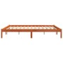 Estructura de cama madera maciza pino marrón cera 180x200 cm de , Camas y somieres - Ref: Foro24-844866, Precio: 105,22 €, De...