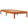 Estructura de cama madera maciza pino marrón cera 100x200 cm de , Camas y somieres - Ref: Foro24-844851, Precio: 64,30 €, Des...