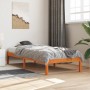Estructura de cama madera maciza pino marrón cera 100x200 cm de , Camas y somieres - Ref: Foro24-844851, Precio: 64,30 €, Des...
