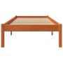 Estructura de cama madera maciza pino marrón cera 100x200 cm de , Camas y somieres - Ref: Foro24-844851, Precio: 64,30 €, Des...