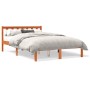 Estructura de cama madera maciza pino marrón cera 140x190 cm de , Camas y somieres - Ref: Foro24-844805, Precio: 77,34 €, Des...
