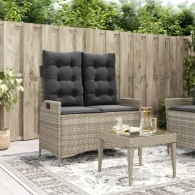 Sillón reclinable de jardín con cojines ratán sintético gris de , Bancos de jardín - Ref: Foro24-368241, Precio: 187,51 €, De...