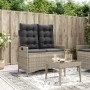 Sillón reclinable de jardín con cojines ratán sintético gris de , Bancos de jardín - Ref: Foro24-368241, Precio: 162,41 €, De...