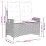 Sillón reclinable de jardín con cojines ratán sintético gris de , Bancos de jardín - Ref: Foro24-368241, Precio: 162,41 €, De...