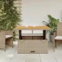 Mesa de jardín madera de acacia y ratán PE beige 110x110x71 cm de , Mesas de jardín - Ref: Foro24-368274, Precio: 221,83 €, D...