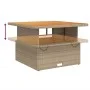 Mesa de jardín madera de acacia y ratán PE beige 110x110x71 cm de , Mesas de jardín - Ref: Foro24-368274, Precio: 221,83 €, D...