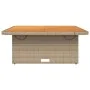Mesa de jardín madera de acacia y ratán PE beige 110x110x71 cm de , Mesas de jardín - Ref: Foro24-368274, Precio: 221,83 €, D...