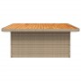 Mesa de jardín madera de acacia y ratán PE beige 110x110x71 cm de , Mesas de jardín - Ref: Foro24-368274, Precio: 189,18 €, D...