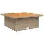 Mesa de jardín madera de acacia y ratán PE beige 110x110x71 cm de , Mesas de jardín - Ref: Foro24-368274, Precio: 221,83 €, D...