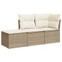 Juego de sofás de jardín con cojines beige 3 pzas ratán PE de , Conjuntos de jardín - Ref: Foro24-3249307, Precio: 219,84 €, ...
