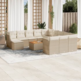 Set sofás de jardín con cojines 13 pzas ratán sintético beige de , Conjuntos de jardín - Ref: Foro24-3223986, Precio: 838,23 ...