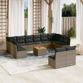 Garden sofa set with cushions 13 pieces gray synthetic rattan by , Garden sets - Ref: Foro24-3223897, Price: 691,61 €, Discou...