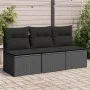 3-seater garden sofa with PE rattan cushions in black by , Outdoor sofas - Ref: Foro24-365988, Price: 157,69 €, Discount: %