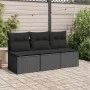 3-seater garden sofa with PE rattan cushions in black by , Outdoor sofas - Ref: Foro24-365988, Price: 157,69 €, Discount: %