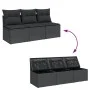 3-seater garden sofa with PE rattan cushions in black by , Outdoor sofas - Ref: Foro24-365988, Price: 157,69 €, Discount: %