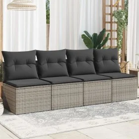 Garden sofa with cushions 4 seater gray synthetic rattan by , Outdoor sofas - Ref: Foro24-366116, Price: 209,27 €, Discount: %