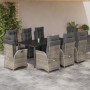 Set comedor de jardín 9 pzas cojines ratán sintético gris claro en Conjuntos de jardín | Comprar online en Foru.es
