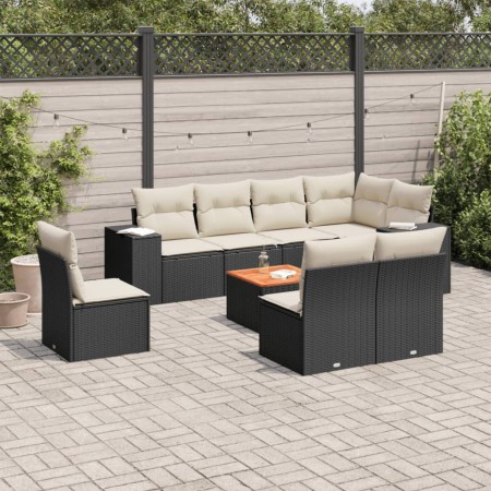 Set de sofás de jardín 8 piezas y cojines ratán sintético negro de , Conjuntos de jardín - Ref: Foro24-3257813, Precio: 526,9...