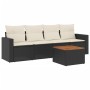 Set de muebles de jardín 5 pzas y cojines ratán sintético negro de , Conjuntos de jardín - Ref: Foro24-3223998, Precio: 278,8...