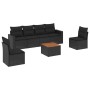 Set de comedor de jardín 7 pzas y cojines ratán sintético negro de , Conjuntos de jardín - Ref: Foro24-3224067, Precio: 416,8...