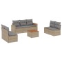 Juego de sofás de jardín con cojines beige 8 pzas ratán PE de , Conjuntos de jardín - Ref: Foro24-3224078, Precio: 443,34 €, ...