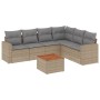 Set sofás de jardín 7 piezas y cojines ratán sintético beige de , Conjuntos de jardín - Ref: Foro24-3224141, Precio: 436,93 €...