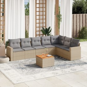 Juego de sofás de jardín con cojines beige 8 pzas ratán PE de , Conjuntos de jardín - Ref: Foro24-3224155, Precio: 466,49 €, ...