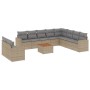 Set de sofás de jardín 11pzas con cojines ratán sintético beige de , Conjuntos de jardín - Ref: Foro24-3224197, Precio: 690,4...