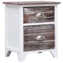 Mesita de noche madera de Paulownia marrón y blanca 38x28x45 cm de vidaXL, Mesitas de noche - Ref: Foro24-284048, Precio: 44,...