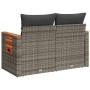 Sofá de jardín con cojines 2 plazas ratán sintético gris de , Sofás de exterior - Ref: Foro24-366129, Precio: 158,81 €, Descu...