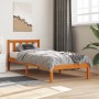 Estructura de cama madera maciza de pino marrón cera 90x200 cm de , Camas y somieres - Ref: Foro24-844806, Precio: 70,08 €, D...