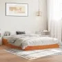 Solid wax brown pine wood bed frame 120x200 cm by , Beds and slatted bases - Ref: Foro24-844819, Price: 92,20 €, Discount: %