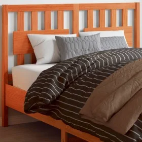Wax brown solid pine wood bed headboard 135 cm by , Headboards and footboards - Ref: Foro24-844293, Price: 45,63 €, Discount: %