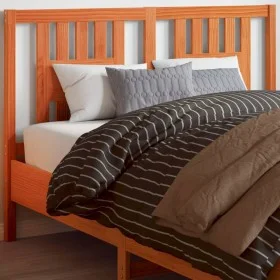 Wax brown solid pine wood bed headboard 140 cm by , Headboards and footboards - Ref: Foro24-844314, Price: 42,71 €, Discount: %