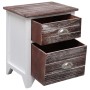 Mesita de noche madera de Paulownia marrón y blanca 38x28x45 cm de vidaXL, Mesitas de noche - Ref: Foro24-284048, Precio: 44,...