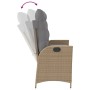 Sillón reclinable de jardín con cojines ratán sintético beige de , Bancos de jardín - Ref: Foro24-368240, Precio: 159,32 €, D...